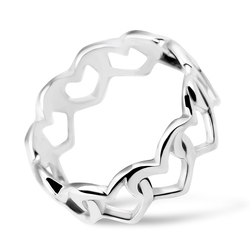 Hearts Silver Ring NSR-706